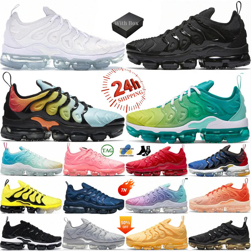 Designer Tn Plus Running Shoes for Men Women Tns Tnss Sports Sneakers Triple Black White Bleached Aque Lemon Lome All Red Orange Metallic Gold Outdoor Mens Trainers