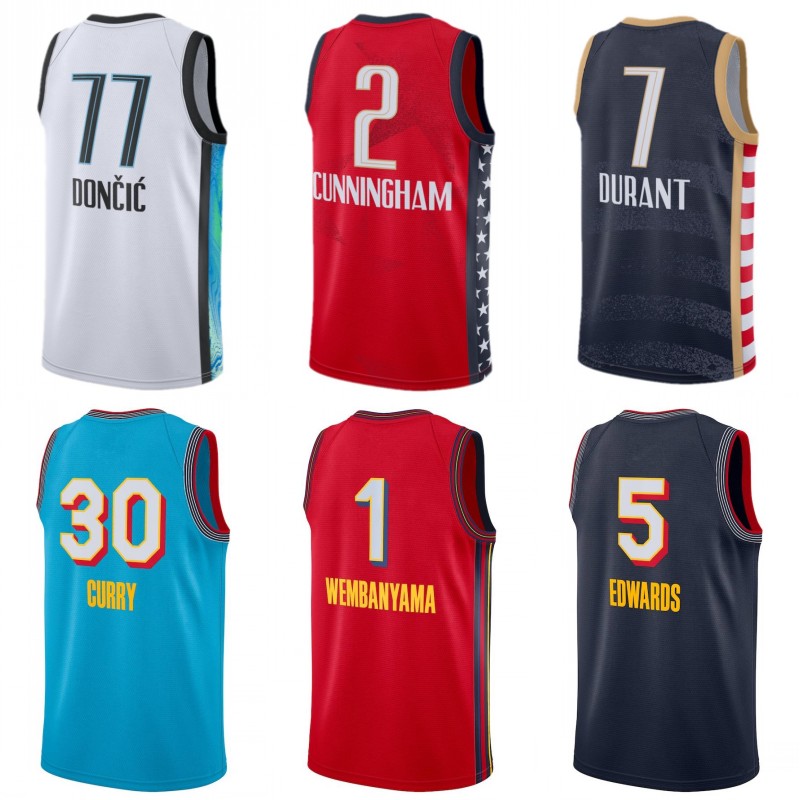 2026 ALL Hot press print Basketball Jersey SGA Duren Avdija Star Curry Durant Brunson Cunningham Jokic Sengun Wembanyama Murray Holmgren Doncic Holmgren Shirt