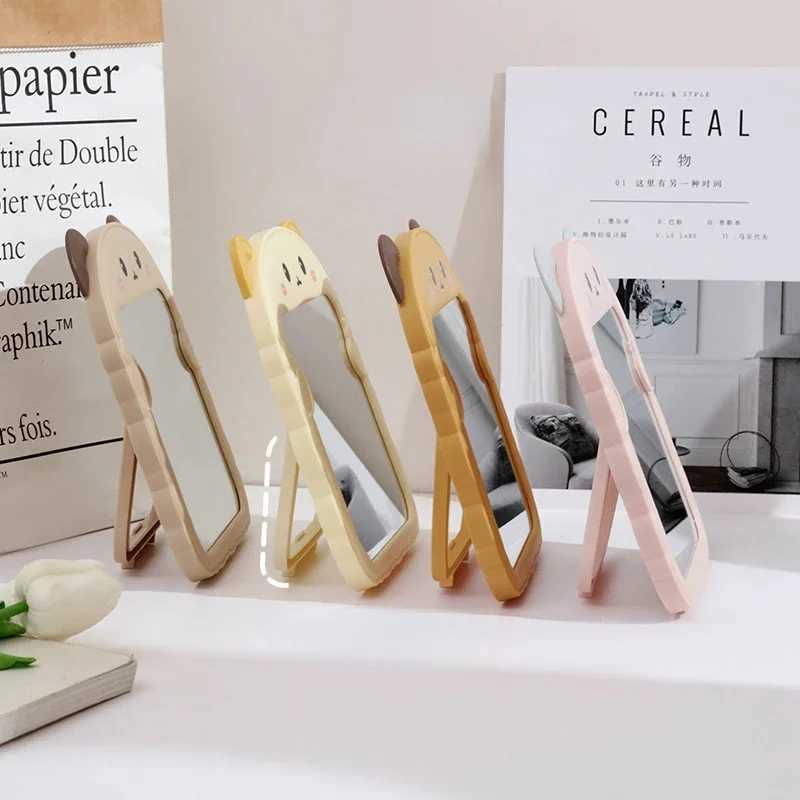 Cute Cartoon Cat Ear Folding Makeup Mirror High Aesthetic Dormitory Wall Mounted High-definition Makeup Mirror H260324