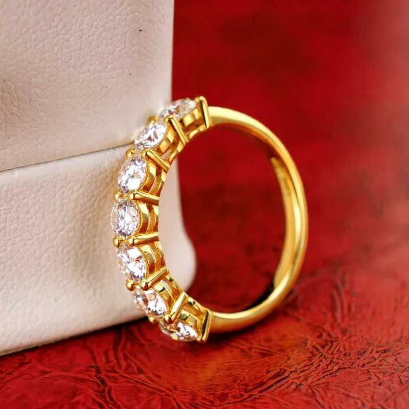 10mm-35mm Round Brilliant Cut Moissanite Wedding Rings Half Eternity Band 925 Silver Lab Diamond Wedding Ring With Certificate H260323 - view 3