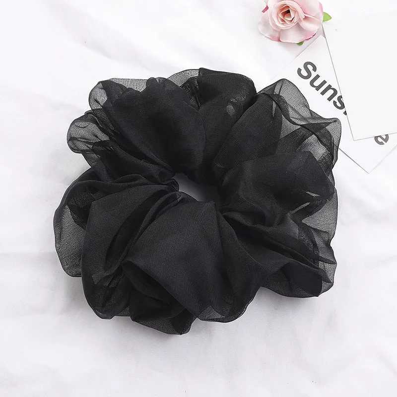 2022 Summer Organza Scrunchies Women Elastic Hair Band Korean Elegant Ponytail Holder Rubber Tie Band Hair Accessories Wholesale H260324