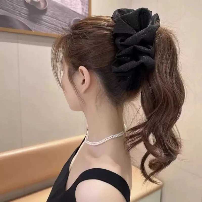 High-Grade Temperament Cloud Bubble Mesh Silver Silk Hair Clip For Women H260324