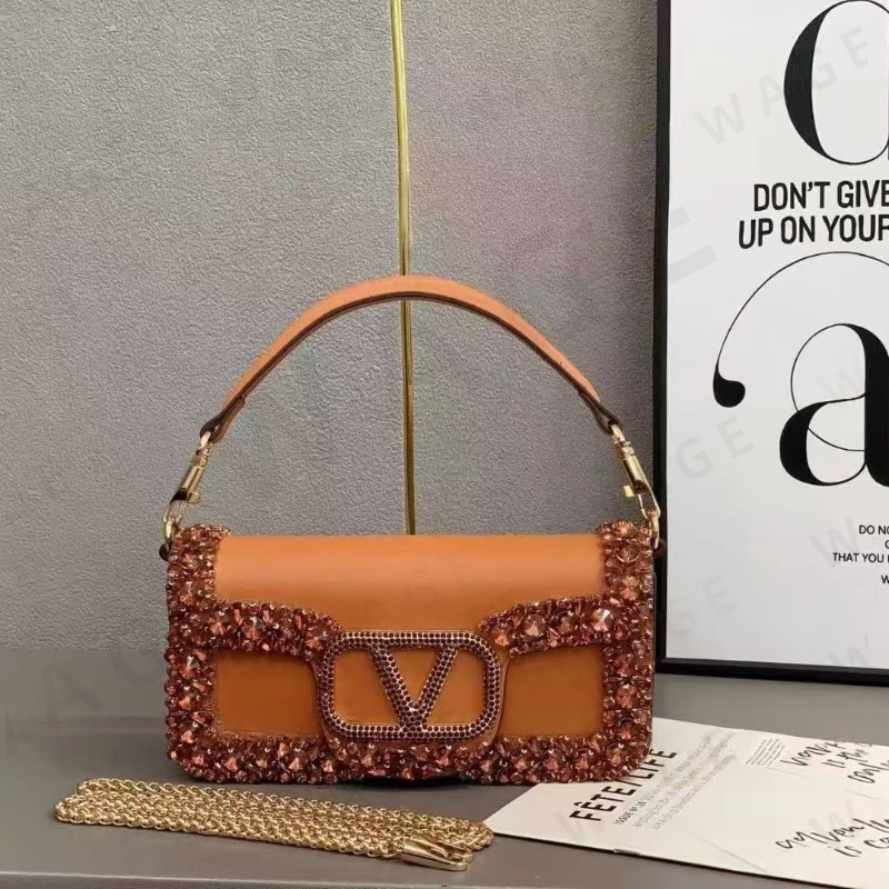 2026 Women's Turquoise Crystal-Embellished Logo Crossbody Bags - Multi-Colors With Chain Strap, Shiny Design, Soft Texture, Ideal For Party And Daily Outings-4