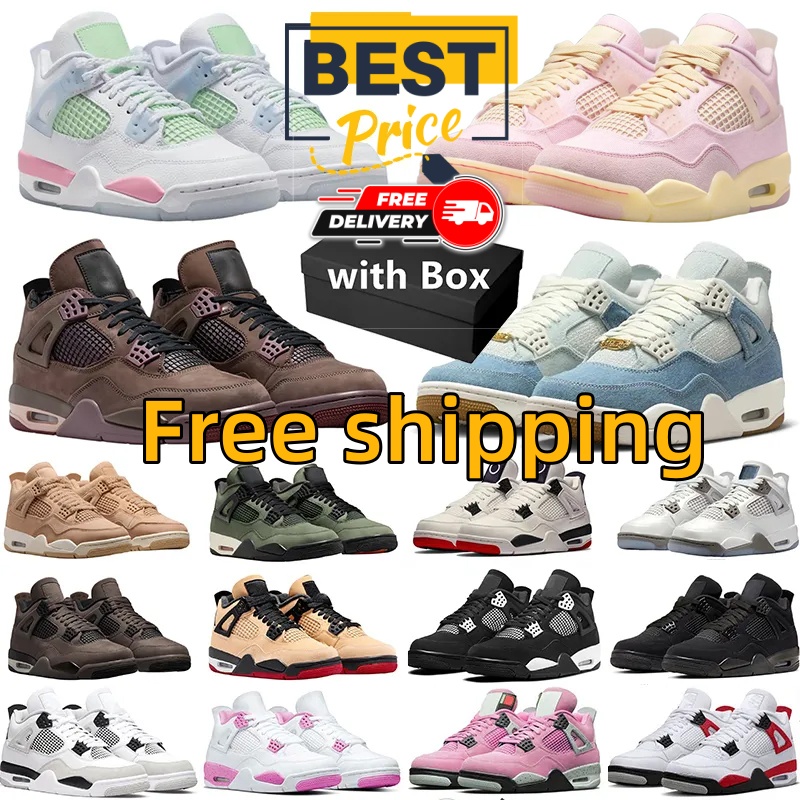 Free shipping Designer 4 4s Basketball shoes 4s Valentines Day 4s 5s Iced Carmine wolf grey Black Cat White Cement Thunder Fire Red 35th 4s 5s Sneakers for Men and Women