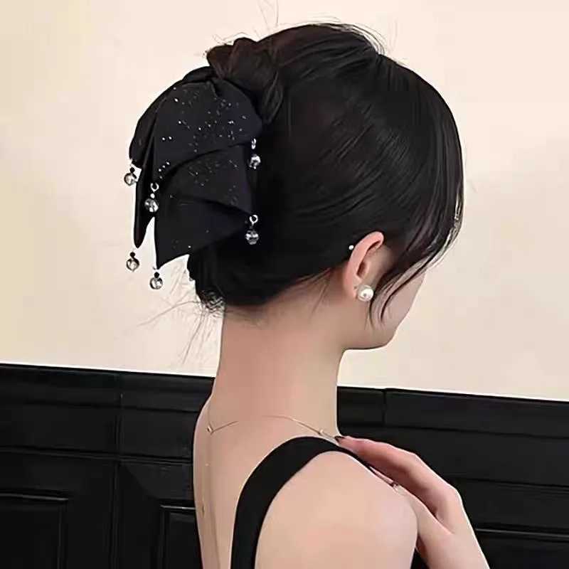 New Large Satin Bow Claw Clips For Women Fashion Hair Claw Hair Clamps Girls Hairpins Sweet Headwear Barrette Hair Accessories H260324