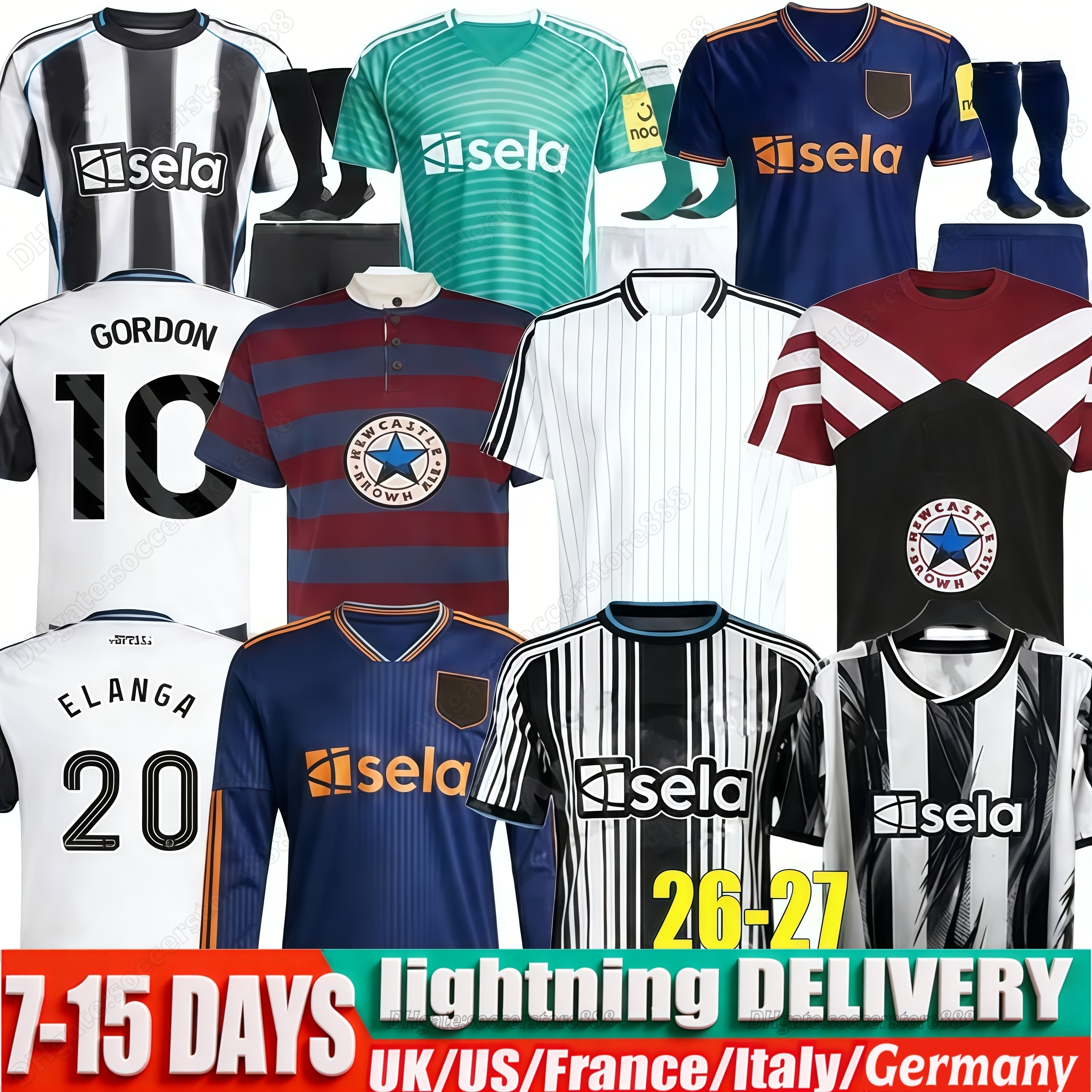 2025 2026 ISAK Newcastled united Soccer Jerseys NUFC Bruno G E-l-a-n-g-a Gordon Botman Joelinton Tonali Livramento Willock Krafth Newcastled 26 27 football Shirt kit kid