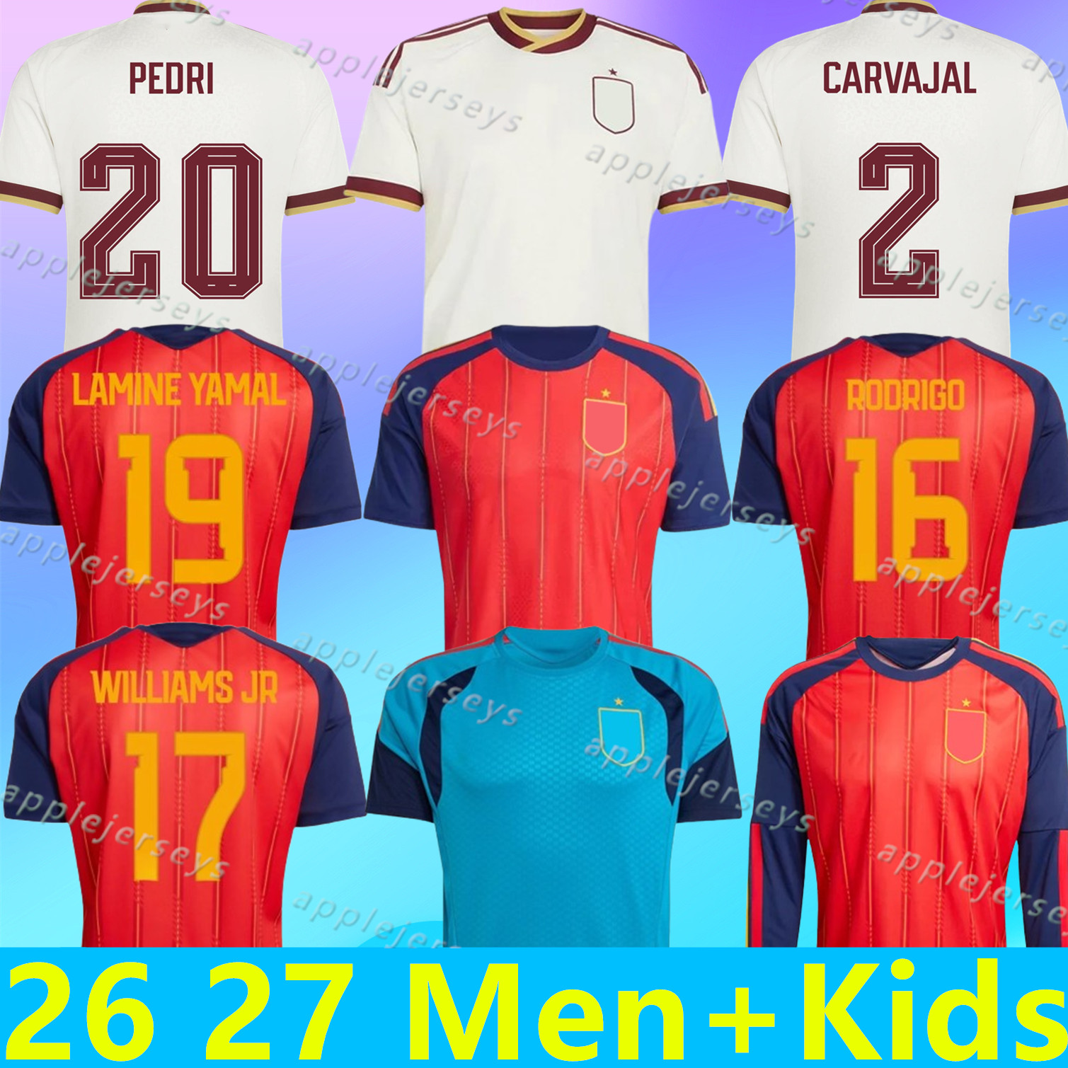 26 27 World Cup SPAIN Soccer Jerseys PEDRI GAVI LAMINE YAMAL MORATA Carvajal OLMO FERRAN FABIAN RODRIGO Jersey SPANISH Men Kid Kits 2026 2027 Football Shirt Fan Player