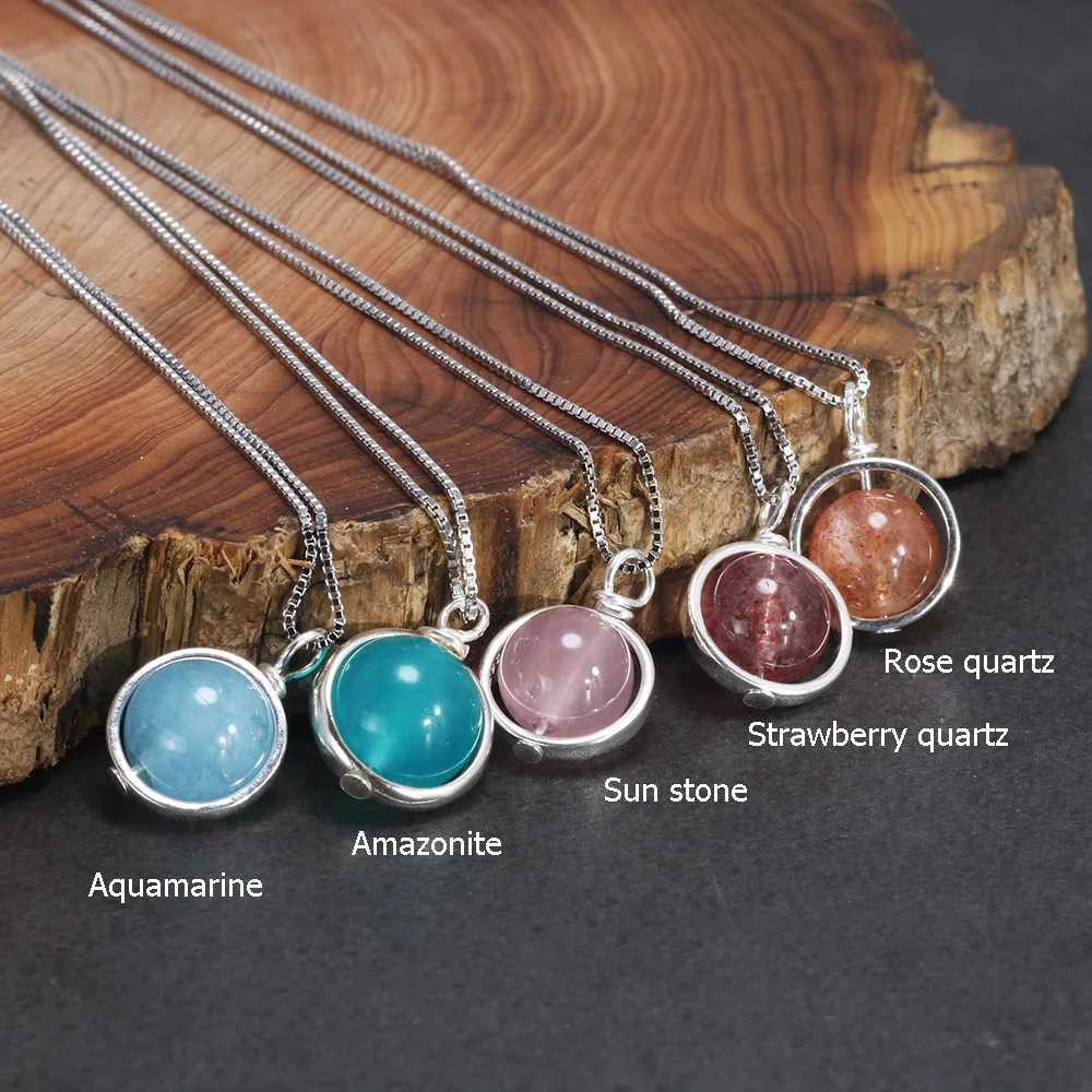 Real Pure 925 Sterling Silver Labradorite Pendant Necklace With Box Chain Simple Elegant Natural Gemstone Collier For Women H260324 - view 4
