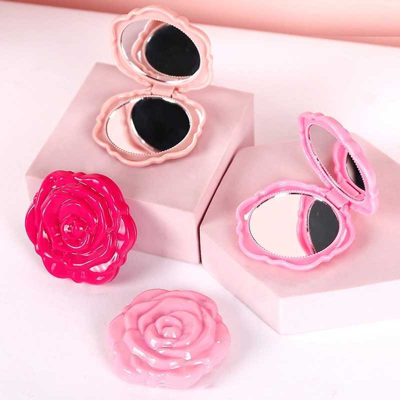 1PCS Portable Retro Rose Flower Mini Mirror Small Pocket Makeup Mirror Double Sided Hand Mirrors Compact Cosmetic Beauty Tool H260324