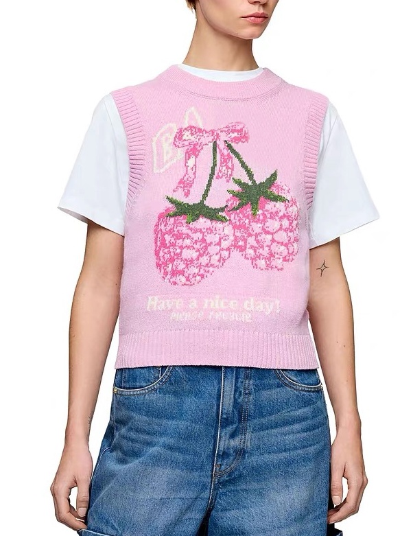 26ss High Quality Top Designer Knit Pullover Vests galo New Trendy Classic Letter Pattern Print Casual Versatile Women Crew Neck Wool Knitted Cardigan Sweater Coats