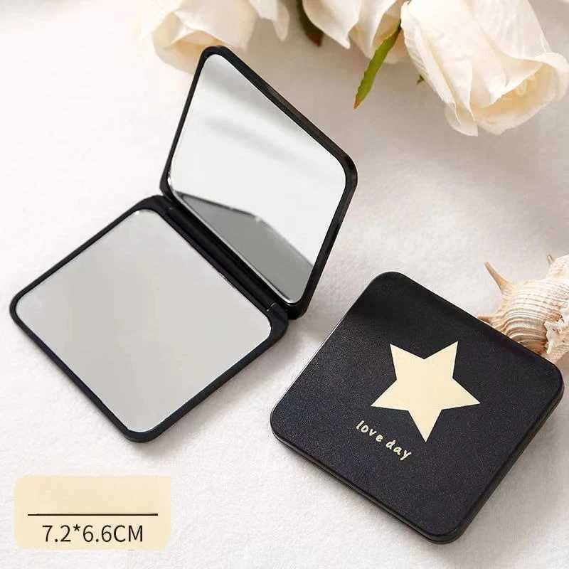 Mini makeup mirror portable small mirror for girls cute folding double-sided mirror student hand-held makeup mirror H260324