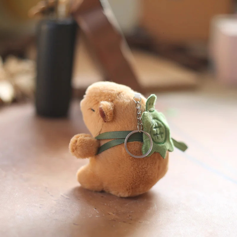 Capybara Plush Toy Kawaii Stuffed Animals Fluffy Capybara With Strawberry Tortoise Slap Bracelet keychain Birthday Gift 260323