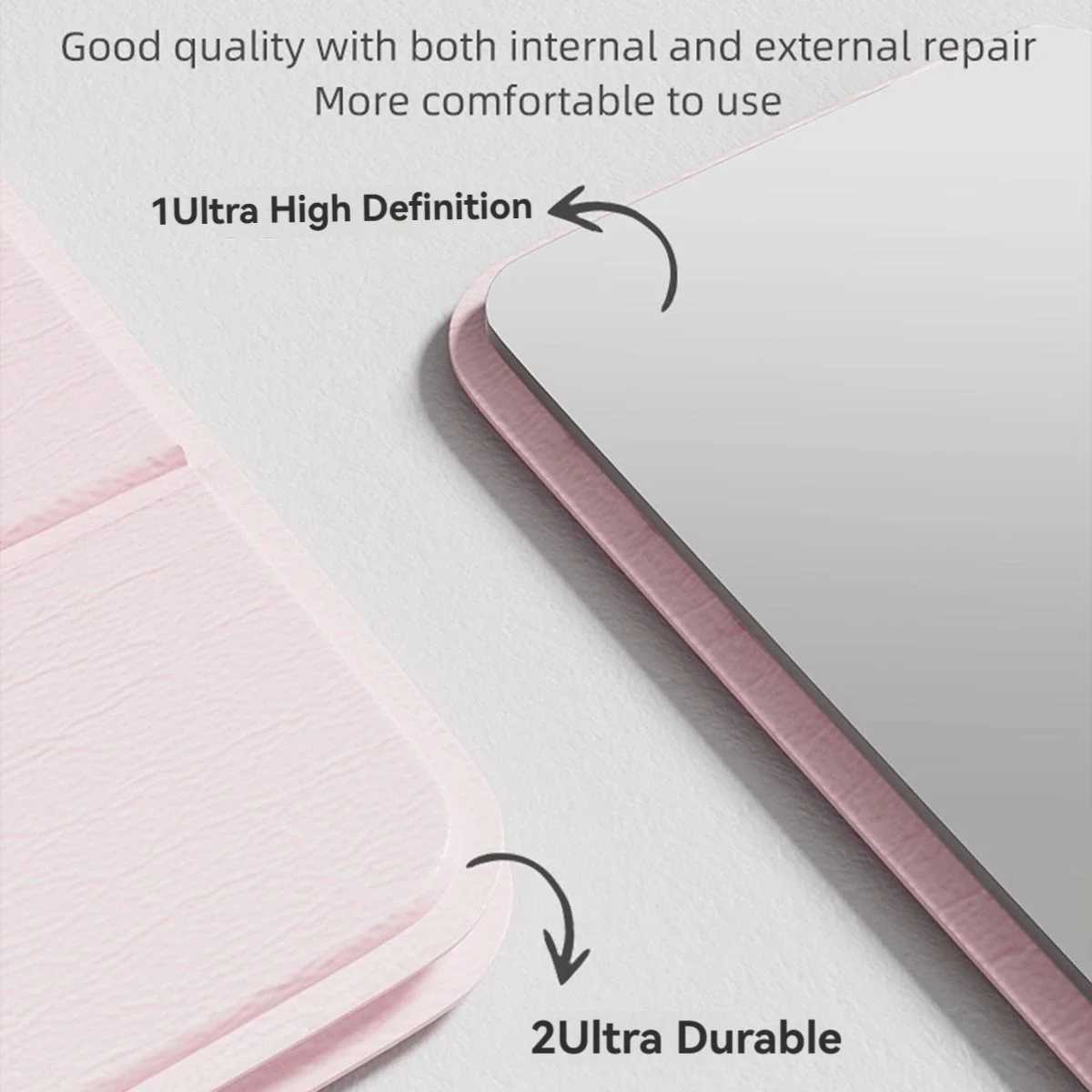 Portable Handheld Mini Makeup Mirror Dormitory Tabletop And Office Use Adjustable And Portable Folding Mirror H260324