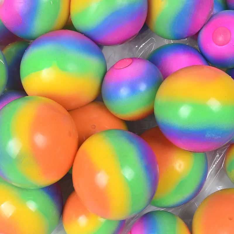 Creative Gradient Rainbow Flour Stress Relief Ball Toys Squeeze Slow Rebound Prank Ball for Kids Finger Training Toy Ball Gifts H260324
