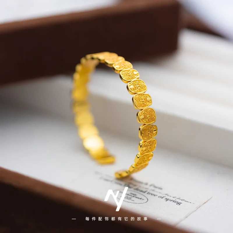 Luxury 24K 9999 Pure Gold real gold Open Retro Ethnic Style H260323 - view 5