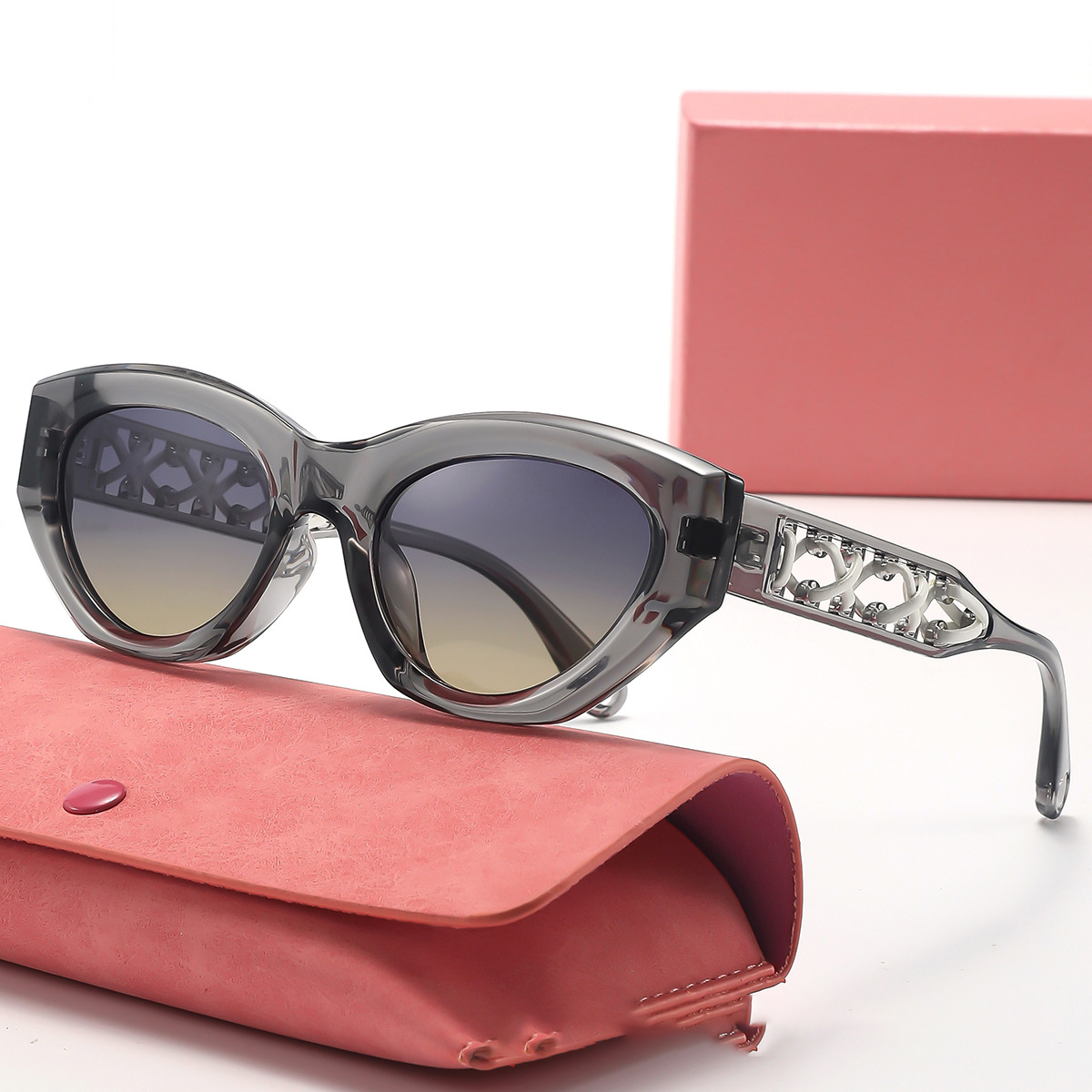 2026 summer new casual sunglasses square personalized designer trendy retro knit sunshade sunglasses for woman