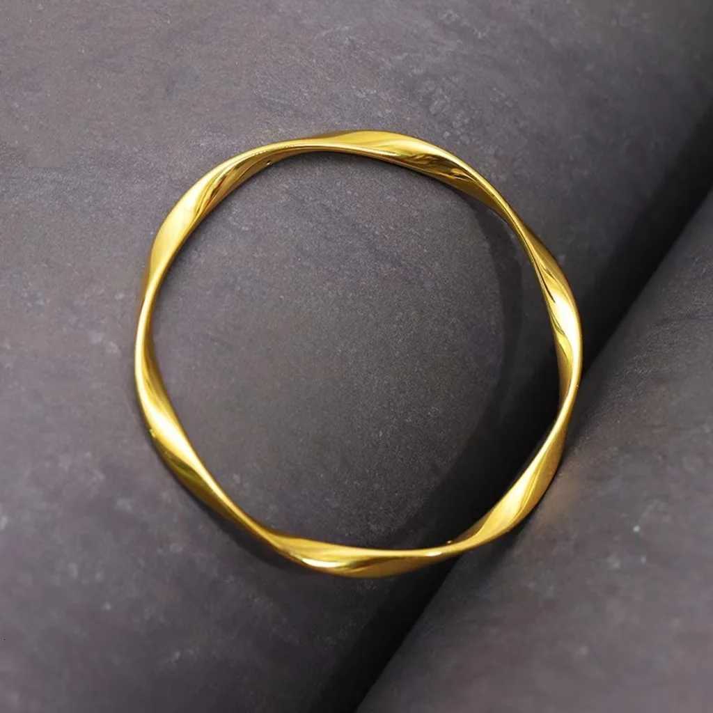 Luxury 24K 9999 Pure Gold real gold Mobius Endless Loop Womens Closed Mouth H260323 - view 4