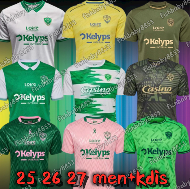 New 2025 2026 AS Saint-Etienne Soccer Jerseys BRIANCON 25 26 Home Away 3rd Goalkeeper NKOUNKOU AIKI SOW DREYER BOUCHOUARI men kids kit Football Shirts