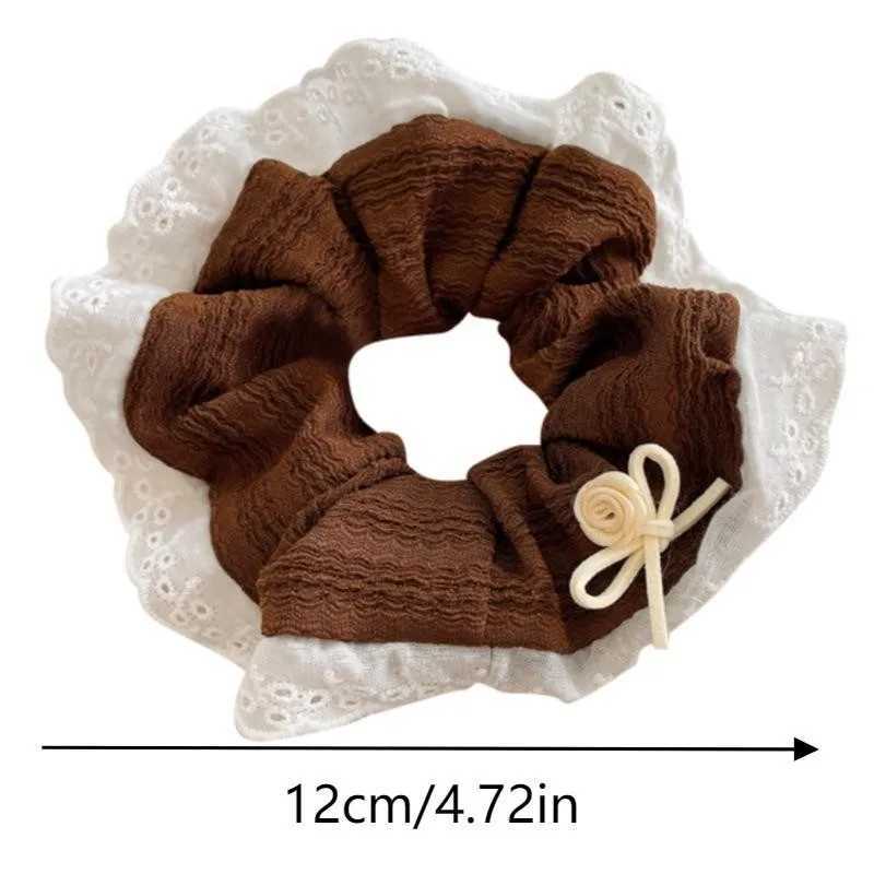 Fabric Lace Flower Edge Hair Ring Cute and Sweet Korean Style Scrunchie Hair Accessories H260324