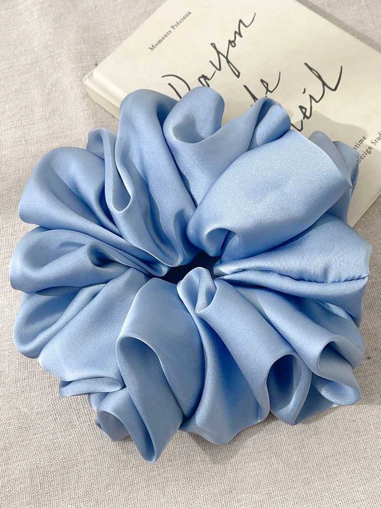 1pc Extra Large Faux Silk Fluffy High Elasticity Soft Silky Luxury Casual Comfortable Fashion Scrunchie For Women H260324