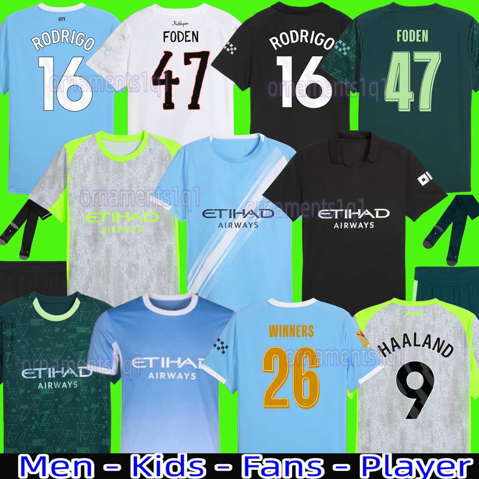 25 26 27 fans Player version HAALAND soccer jerseys DE BRUYNE GREALISH FODEN 2025 2026 2027 football shirt uniforms men kids RODRIGO ALVAREZ GVARDIOL DOKU