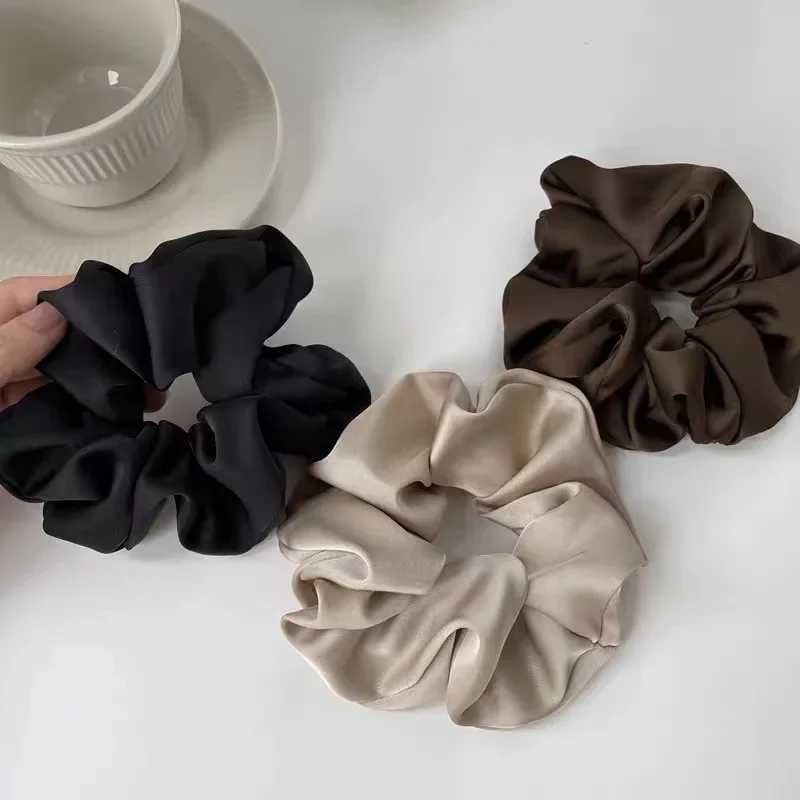 1pcs Women Silk Satin Scrunchies Korean Ladies Girls Elastics Hair Band Ponytail Hold Hair Accessories H260324