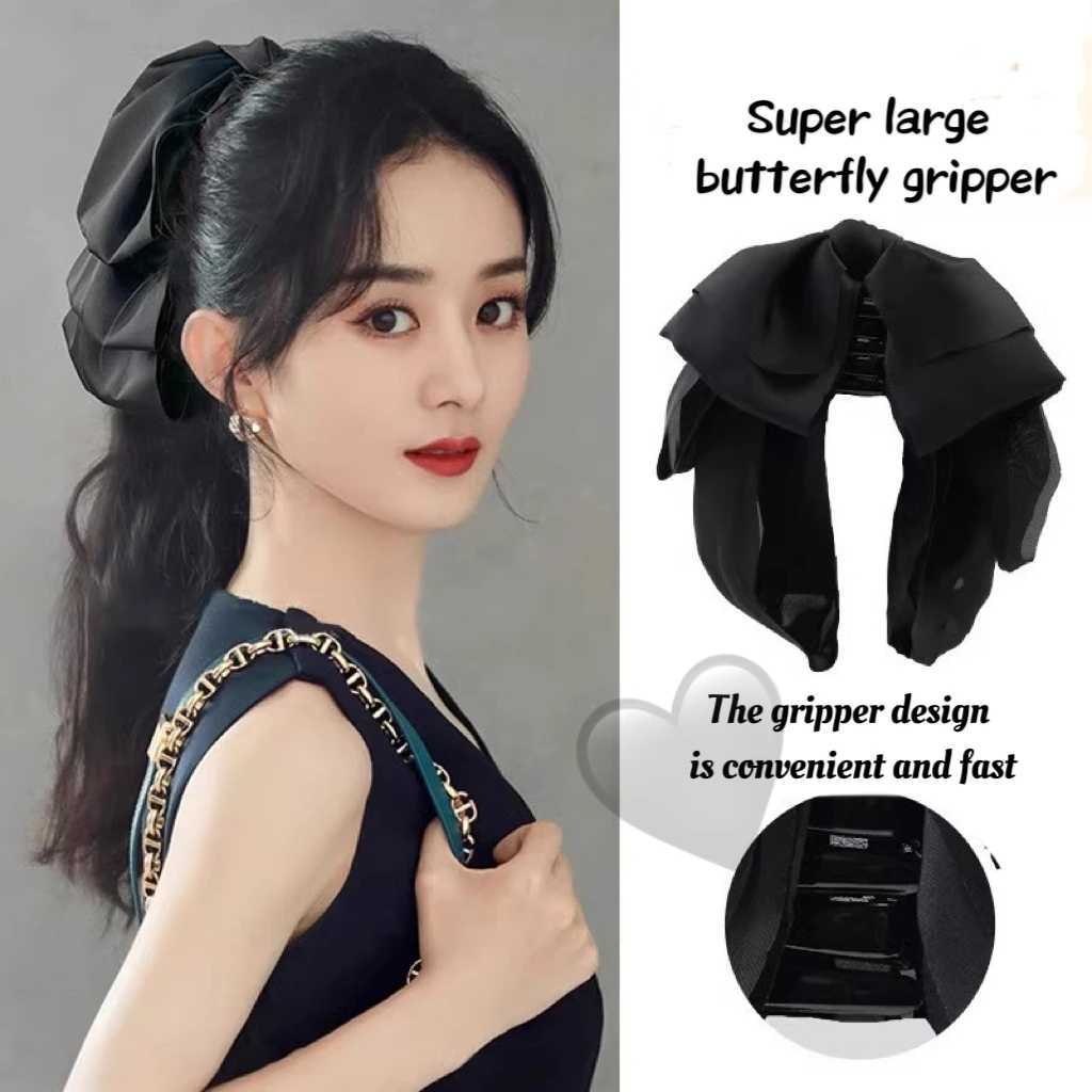 New Large Satin Bow Claw Clips For Women Fashion Hair Claw Hair Clamps Girls Hairpins Sweet Headwear Barrette Hair Accessories H260324