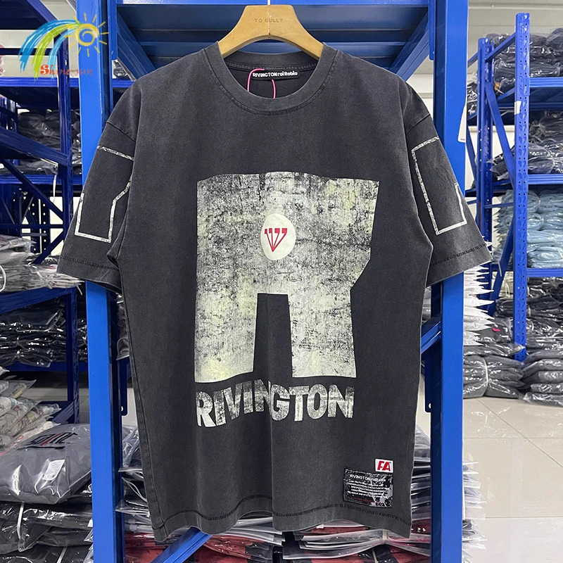 2026 Summer Vintage Washed Black RRR123 T Shirt Men Women Quality Oversized Tee Tops Graphics Print Short Sleeve T-Shirt 260304