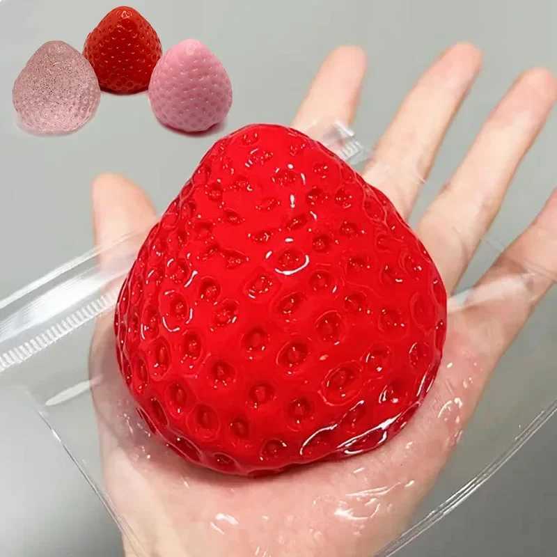 Big Strawberry Squeeze Taba Squishy Toy Kawaii Red Pink Squishies Fidget Toy Fruits Vegetables Soft Girl Birthday Gift Toy H260324
