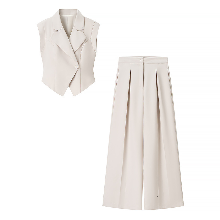 Designer Luxury ZA Women's Designer Suit Best-selling Foreign European And American Style Women's Sleeveless Vest Short-sleeve Set