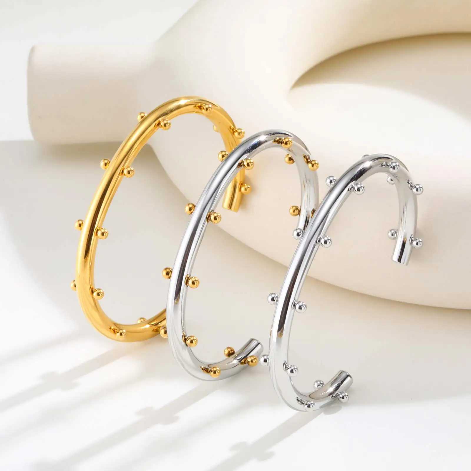 Unique With Mini Balls For WomenGold Plated Stainless Steel Bangles BraceletFashion Jewelry Gifts H260323 - view 3
