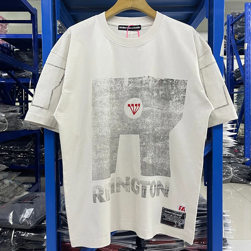 2026 Summer Vintage Washed Black RRR123 T Shirt Men Women Quality Oversized Tee Tops Graphics Print Short Sleeve T-Shirt 260304