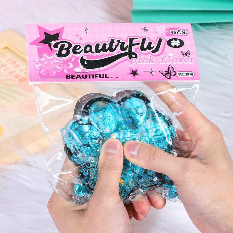 Taba Squishy Cat Paw Squeeze Toys Kawaii Sticky Squishies Fidget Toys for Birthday Party Favors Novelty Things for Kids Adults H260324