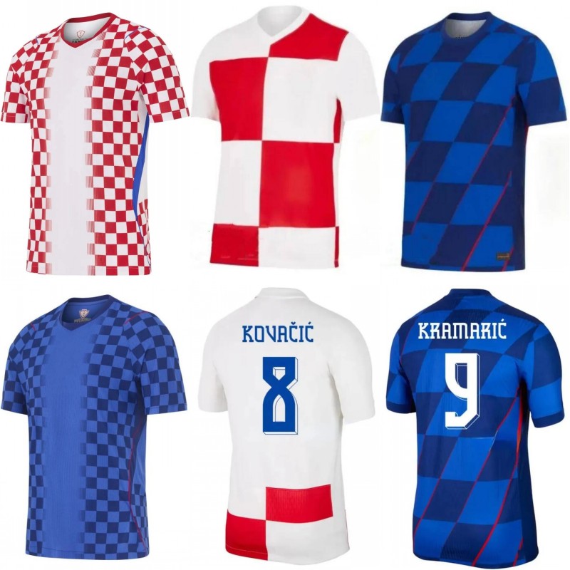 2026 Croatia Soccer Jerseys 2024 PERISIC MODRIC LOVREN MAJER KOVACIC KRAMARIC Football shirts Mens BROZOVIC VLASIC PASALIC BUDIMIR Uniform National Team Kids kit