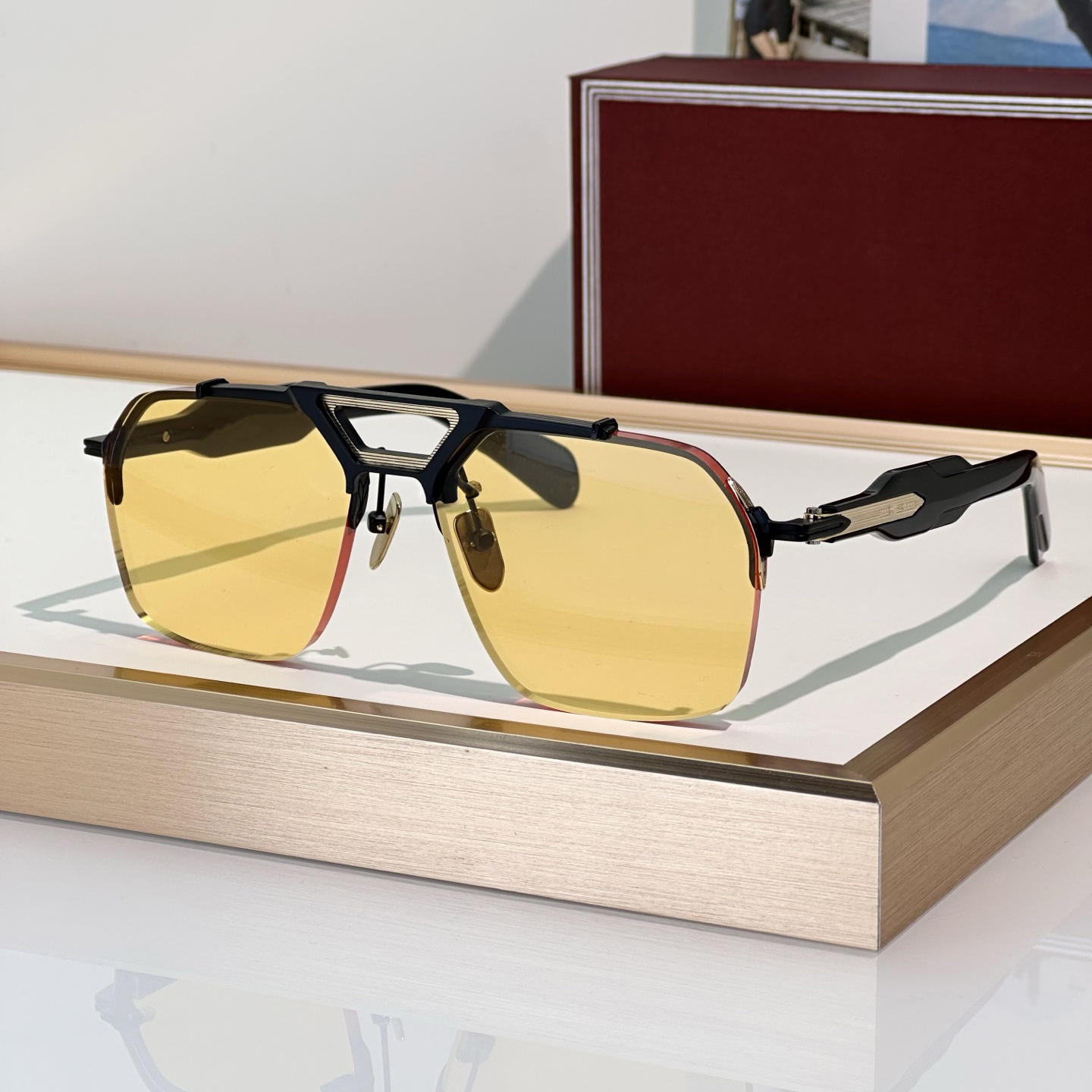 Sunglasses For Men Women Fashion SILVERTON Designer Stylish High Street Catwalk Style Anti-Ultraviolet UV400 Metal Square Frameless Glasses With Box