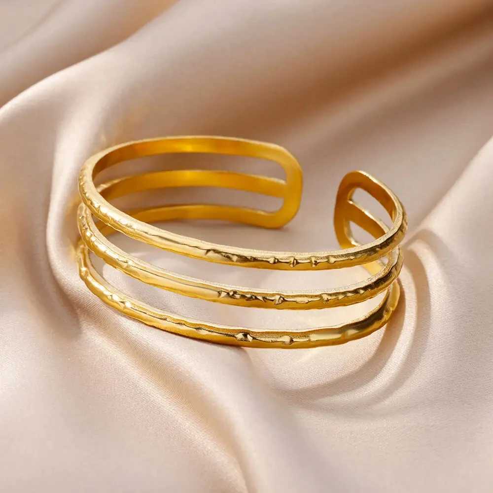 Stainless Steel Bangles for Women Gold Plated Luxury Multi-layer 2024 Jewelry pulseras mujer H260323 - view 4