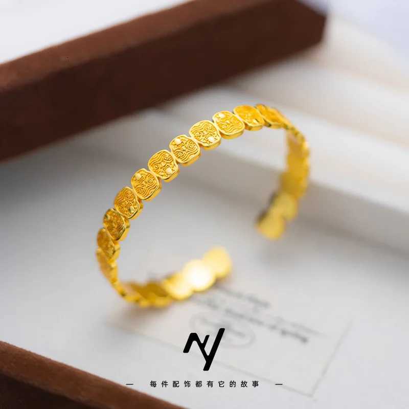 Luxury 24K 9999 Pure Gold real gold Open Retro Ethnic Style H260323 - view 3