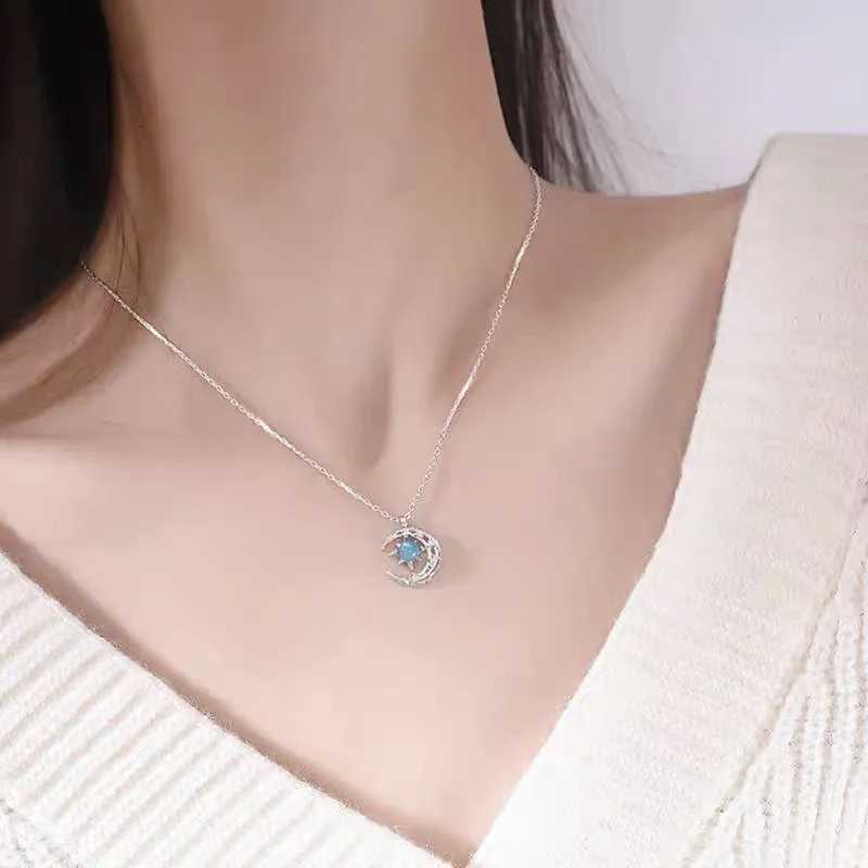 Exquisite Fashion Dream Star and Moon Pendant Necklace for Women Collar Chain Wedding Party Jewelry Gift for Women H260324 - view 5