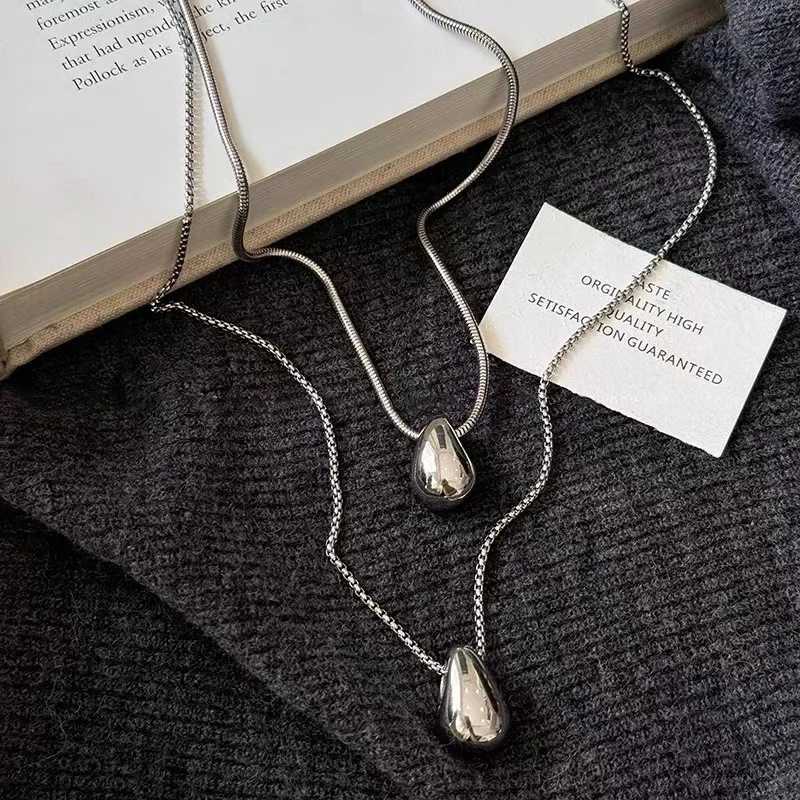Minimalist Long Teardrop Pendant Necklace for Women Autumn Winter Sweater Chain Fashion Accessory H260324 - view 4