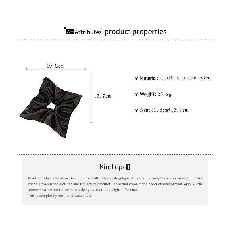 Square Pleated Low Ponytail Holders Fashion Gentle Hair Ties Vintage New Hair Ring Light Luxury High-end Accessories for Women H260324