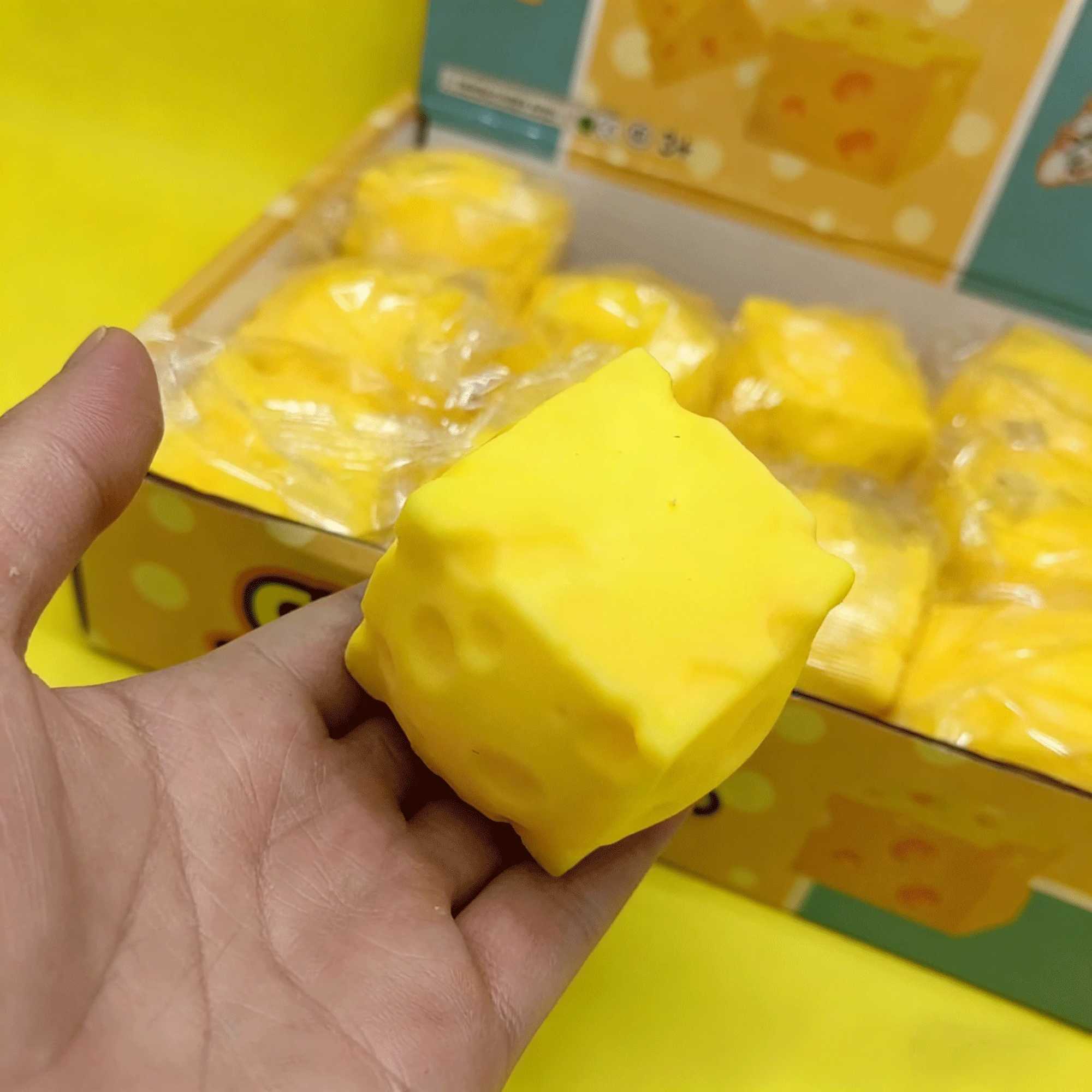 Squishy Square Cheese Squeeze Toys Rebound Push Stress Relief Sensory Toy Soft Butter Cheese Fidget Toy Gifts H260324