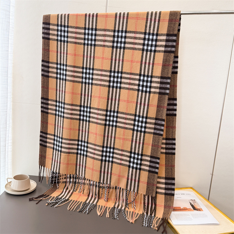 Classic Wool-like Checkered Warm Shawl Scarf Designer Scarf Outdoor Sports Warm Shawl Fashionable And Elegant Combination