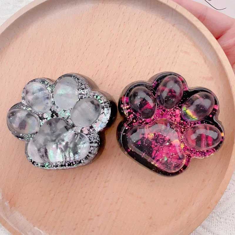 Cute Sequin Cat Claw Squishy Fidget Toy Slow Rebound Stress Relief Toy Pinch Decompression Cat Paw Soft Squeeze Toy H260324