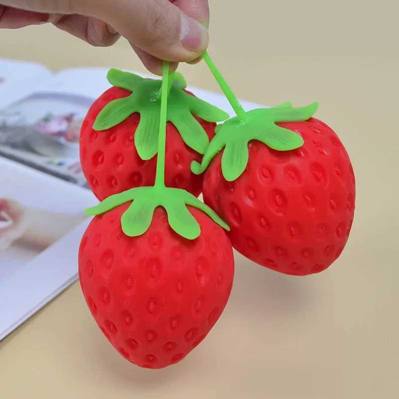 1 Piece of Stress Relieving Strawberry Squeeze Music Simulation Stress Relieving Ball Fruit Ball Stress Relieving Childrens Toy H260324
