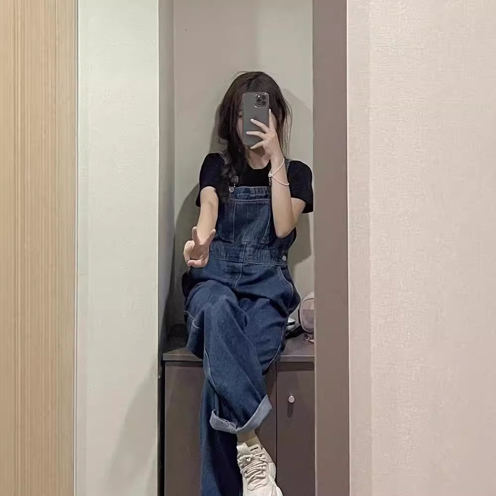 Soft And Fluffy Denim Overalls For Women Plus Size 2026 New Spring And Autumn Design Slimming Wide-leg Pants For Designer Pants Petite Plus-size Ladies