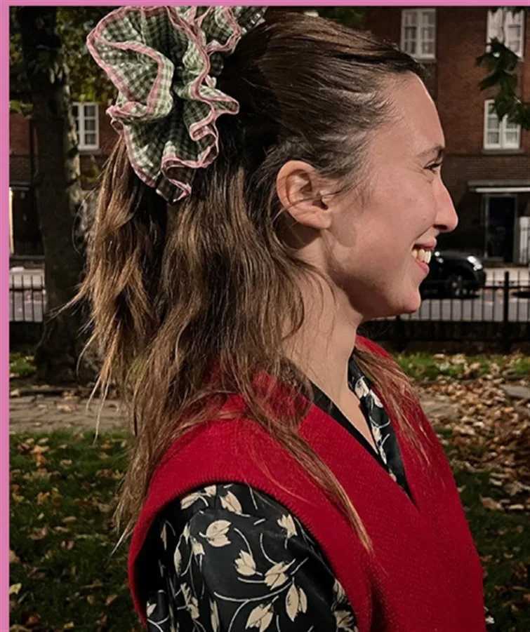 Small Design Hair Scrunchies For Woman Summer Cute Four Layer Plaid Headwear Pure Cotton Edge Extra Large Intestinal Hair Loop H260324