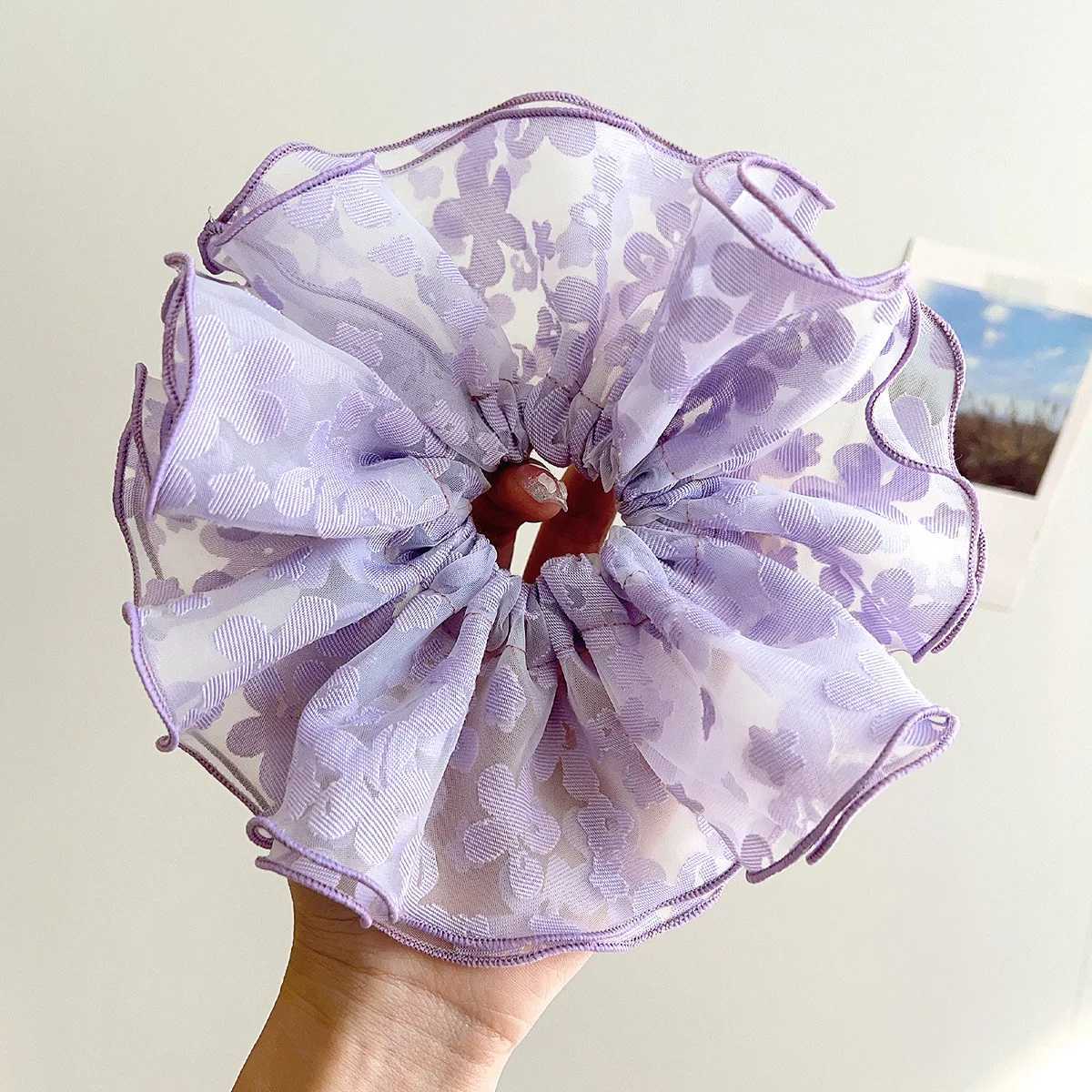 1 Pcs Womens Hair Scrunchies Mesh Pearl Double-layer Lace Sweet Cute Fashionable Hairbands Elegant Gentle Hair Accessories Girl H260324