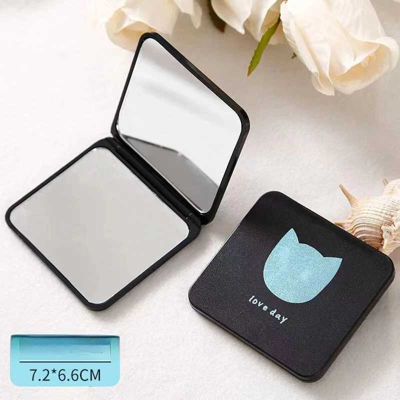Mini makeup mirror portable small mirror for girls cute folding double-sided mirror student hand-held makeup mirror H260324