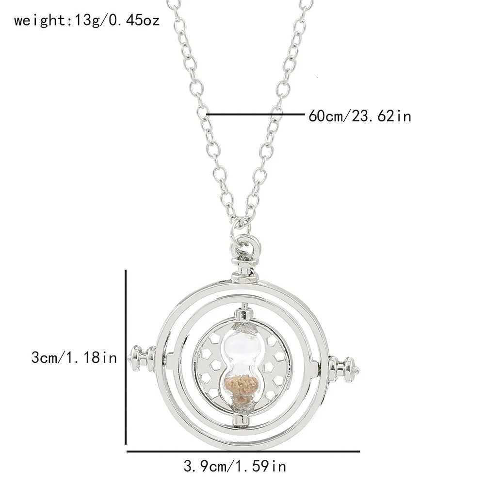 Rotating Hourglass Pendant Necklace for Women Time Turner Inspired Jewelry in Gold and Silver H260324 - view 7