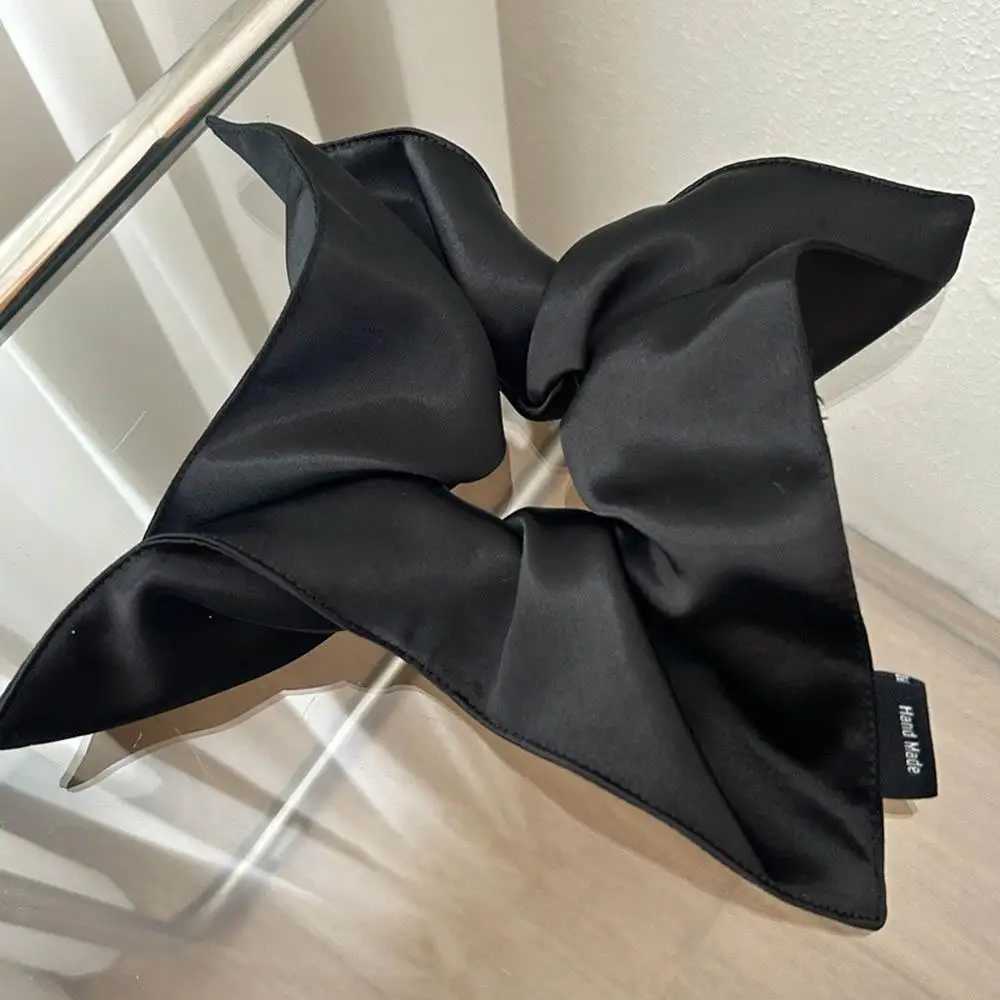 Korean Satin Silk Square Scrunchies Solid Color Elegant Hair Bands Women Girls Ponytail Holder French Hair Ties Hair Accessories H260324
